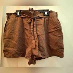 Olive Green Paperbag Shorts